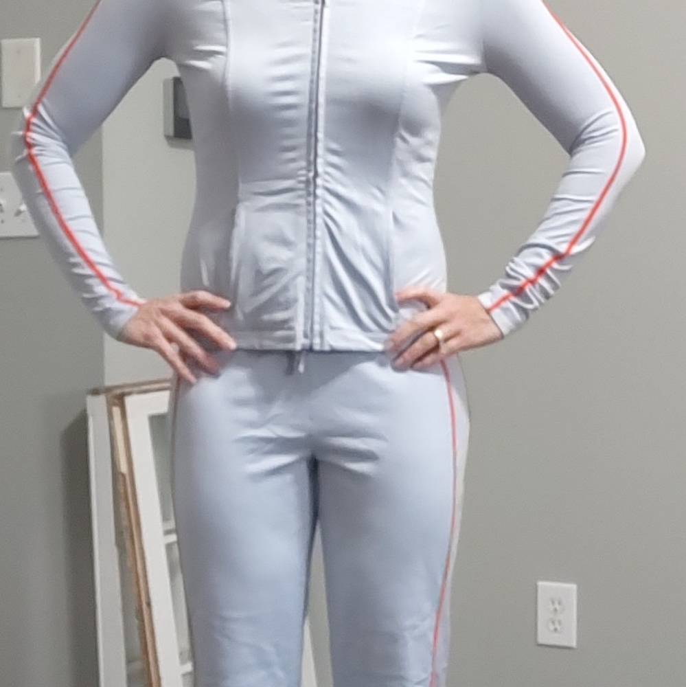 Unique track suit light blue orange details made in usa